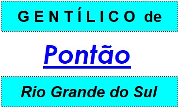 Gentílico da Cidade Pontão