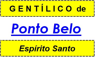 Gentílico da Cidade Ponto Belo