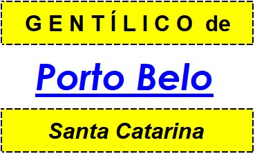 Gentílico da Cidade Porto Belo