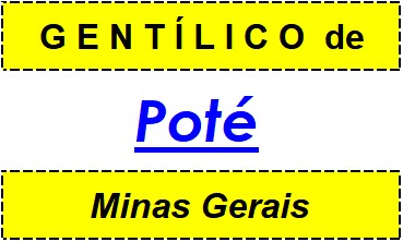 Gentílico da Cidade Poté