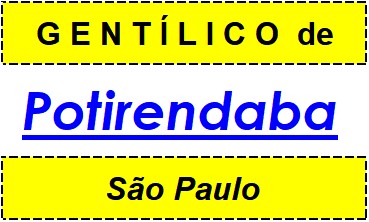 Gentílico da Cidade Potirendaba