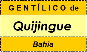 Gentílico da Cidade Quijingue