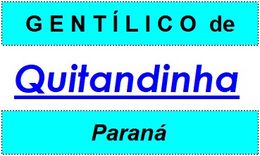 Gentílico da Cidade Quitandinha