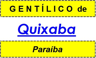 Gentílico da Cidade Quixaba