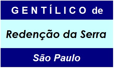 Gentílico da Cidade Redenção da Serra