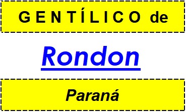 Gentílico da Cidade Rondon