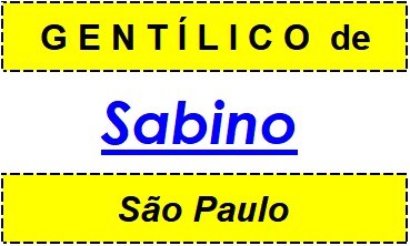 Gentílico da Cidade Sabino