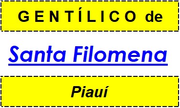 Gentílico da Cidade Santa Filomena