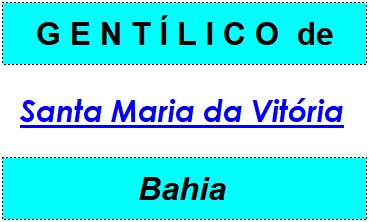 Gentílico da Cidade Santa Maria da Vitória