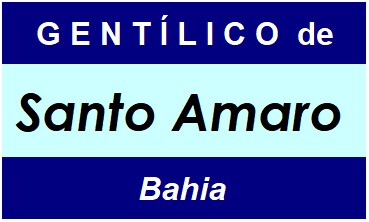 Gentílico da Cidade Santo Amaro