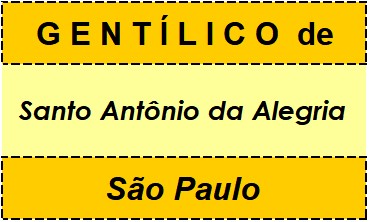 Gentílico da Cidade Santo Antônio da Alegria