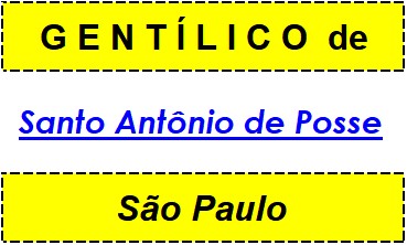 Gentílico da Cidade Santo Antônio de Posse