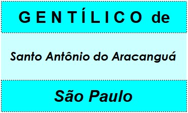 Gentílico da Cidade Santo Antônio do Aracanguá