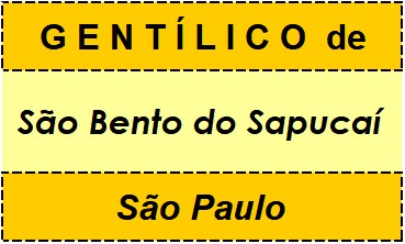 Gentílico da Cidade São Bento do Sapucaí