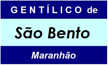 Gentílico da Cidade São Bento