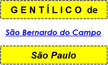 Gentílico da Cidade São Bernardo do Campo