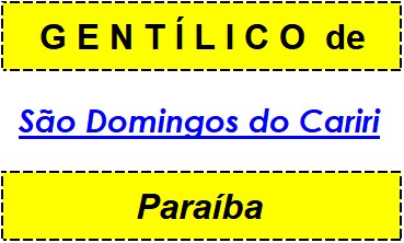 Gentílico da Cidade São Domingos do Cariri