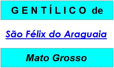 Gentílico da Cidade São Félix do Araguaia