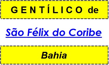 Gentílico da Cidade São Félix do Coribe