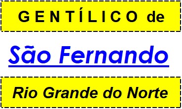 Gentílico da Cidade São Fernando