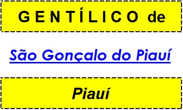 Gentílico da Cidade São Gonçalo do Piauí