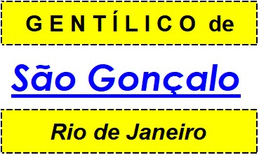 Gentílico da Cidade São Gonçalo