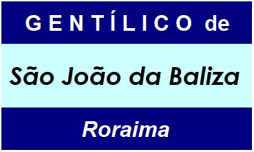 Gentílico da Cidade São João da Baliza