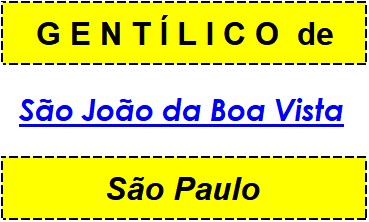 Gentílico da Cidade São João da Boa Vista