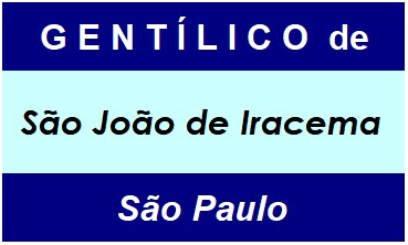 Gentílico da Cidade São João de Iracema