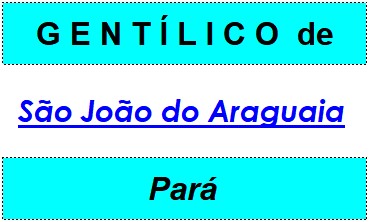 Gentílico da Cidade São João do Araguaia