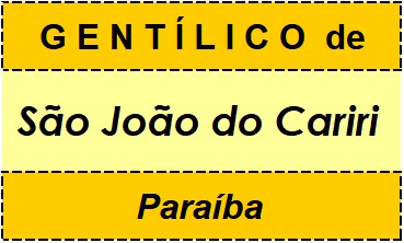 Gentílico da Cidade São João do Cariri