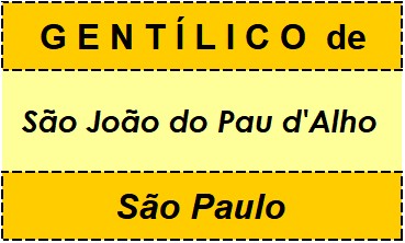 Gentílico da Cidade São João do Pau d'Alho