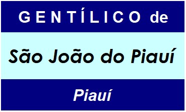 Gentílico da Cidade São João do Piauí