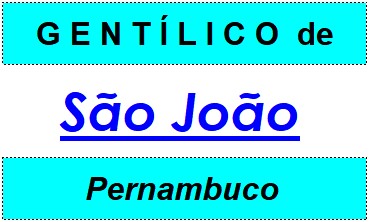 Gentílico da Cidade São João