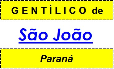 Gentílico da Cidade São João