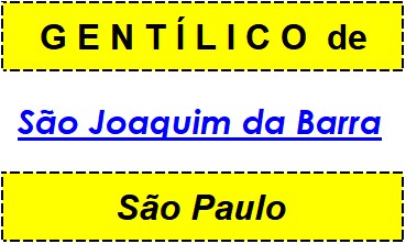 Gentílico da Cidade São Joaquim da Barra