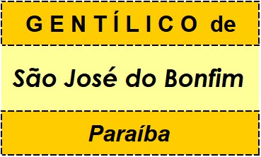 Gentílico da Cidade São José do Bonfim