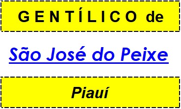 Gentílico da Cidade São José do Peixe