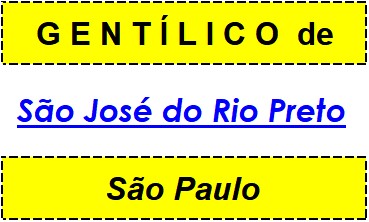 Gentílico da Cidade São José do Rio Preto