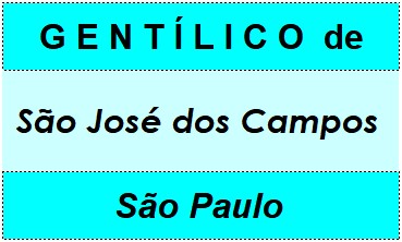 Gentílico da Cidade São José dos Campos