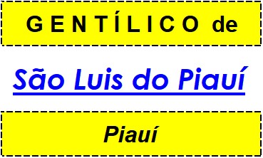 Gentílico da Cidade São Luis do Piauí