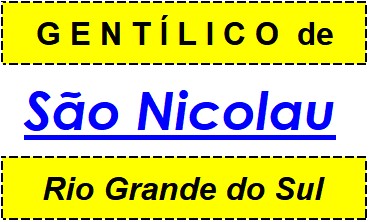 Gentílico da Cidade São Nicolau