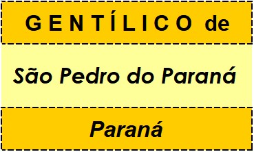 Gentílico da Cidade São Pedro do Paraná