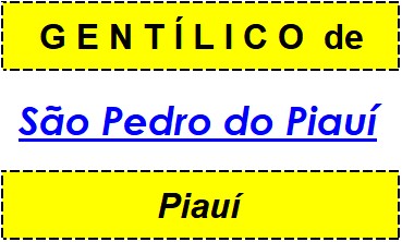 Gentílico da Cidade São Pedro do Piauí