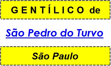 Gentílico da Cidade São Pedro do Turvo