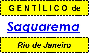 Gentílico da Cidade Saquarema