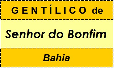 Gentílico da Cidade Senhor do Bonfim