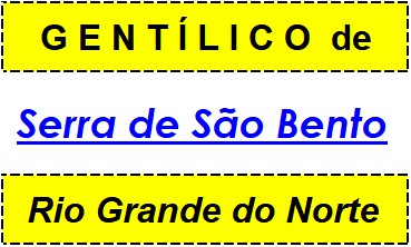 Gentílico da Cidade Serra de São Bento