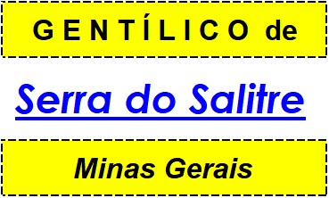 Gentílico da Cidade Serra do Salitre