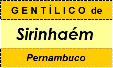 Gentílico da Cidade Sirinhaém